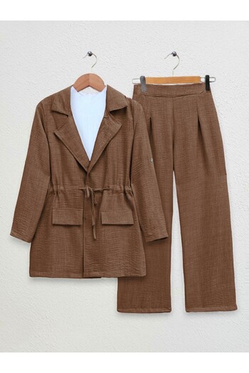 Modamorfo Linen set with lid tunnel bridge jacket -coffee