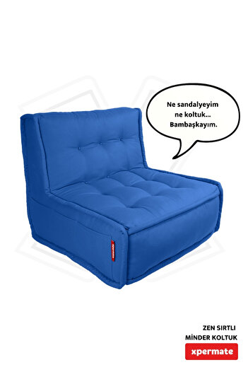 XPERMATE Scaun cu pernă cu spătar Scaun de podea ergonomic în stil nordic Pernă de șezut cu spătar 80x60 Blue Zen