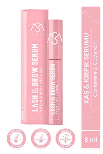 moonset Vegan Kaş & Kirpik Bakım Serumu Besleyici ve Güçlendirici Peptit ,B5 Vitamini ,Bitki Özleri 8 ML