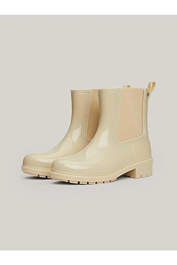 Tommy Hilfiger Kadın Kışlık Su Geçirmez Lastikli Kaydırmaz Taban Bej Bot & Bootie FW0FW08213-AEX