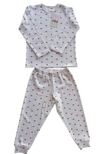 Ropi Girl's Heart Patterned Pajama Set