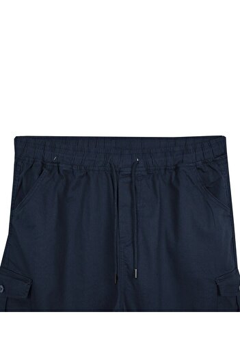 marufshop Large Size Lycra Jogger Pants with Cargo Pockets Navy