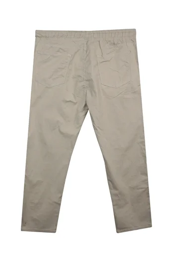 marufshop Tubular Leg Men's Large Size Suitable for 118 Kilogram-156 Kilogram Lace-Up Gabardine Trousers Stone
