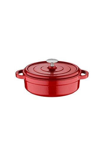 OLİKA Iron 28cm Cast Iron Short Pot Red