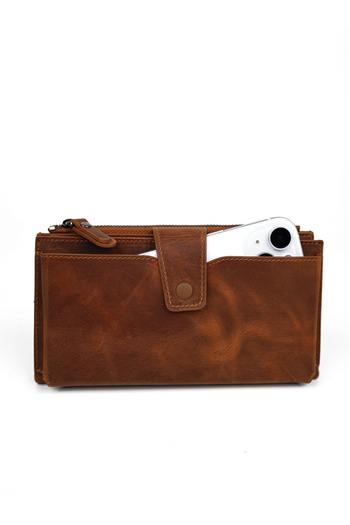 Meskanto Olivia Genuine Leather Long Women's Wallet with Phone Compartment