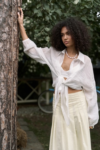 BOHEMAİ Lyra Oversize Ecru Shirt