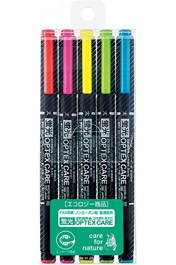 Zebra Optex Care 5 Pack Double Sided Marker Pen