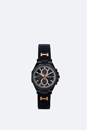 Avva Men's Black Silicone Boxed Watch B 009028