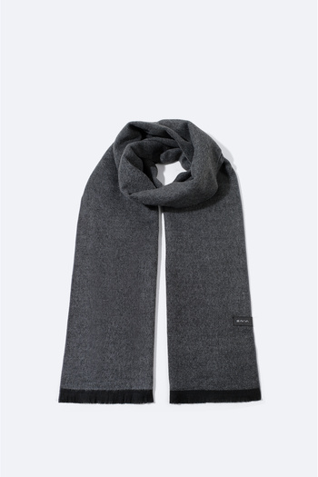 Avva Men's Anthracite Tasseled Plain Shawl B009401
