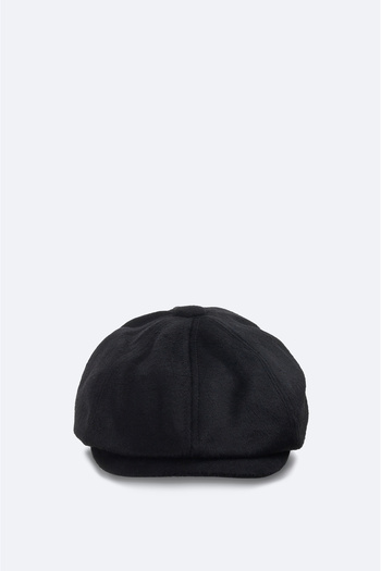 Avva Men's Black Wool Button Cap Hat A42Y9272