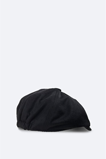 Avva Men's Black Wool Button Cap Hat A42Y9272