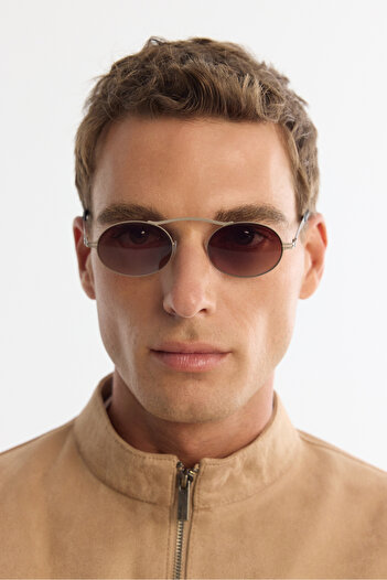 Avva Men's Brown Round Hand Made Sunglasses A41Y8809