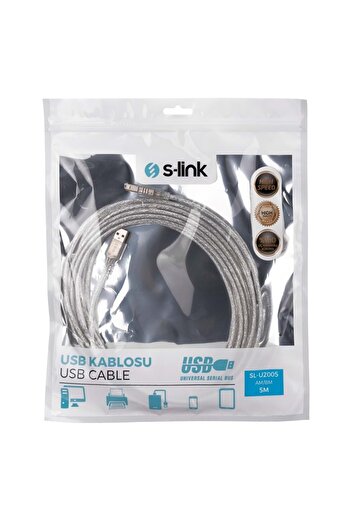 starprint Şeffaf Yazıcı Kablosu Printer USB 2.0 - 1.5 Metre