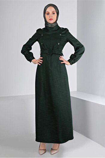 Alvina BUTTON DETAILED BELT DRESS 43439