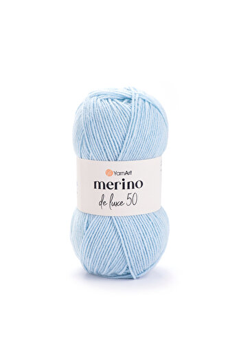 Yarnart Merıno De Luxe 50 - Ață de tricotat manual Ice Blue-215a