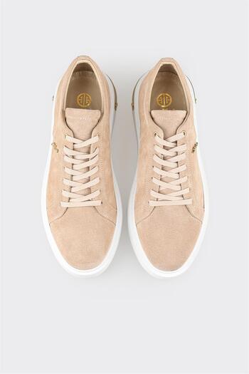 Elle Shoes Bej Deri Erkek Spor Ayakkabı