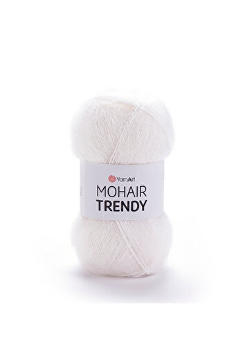 Yarnart Mohaır Trendy - Χειροποίητο νήμα πλεξίματος Λευκό-101