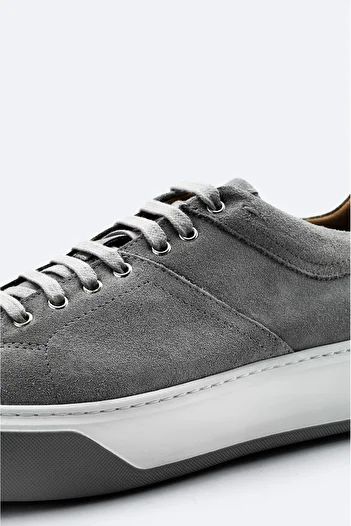 Avva Men's Gray 100% Leather Laced Flexible Sole Casual Shoes A32y8007