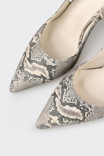 Elle Shoes Gri Deri Kadın Topuklu Ayakkabı