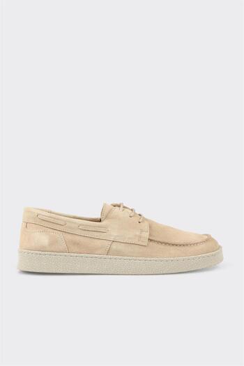 Elle Shoes Bej Deri Erkek Günlük Ayakkabı