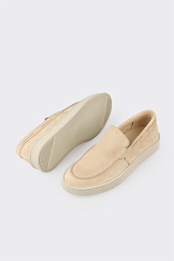 Elle Shoes Bej Deri Erkek Günlük Ayakkabı