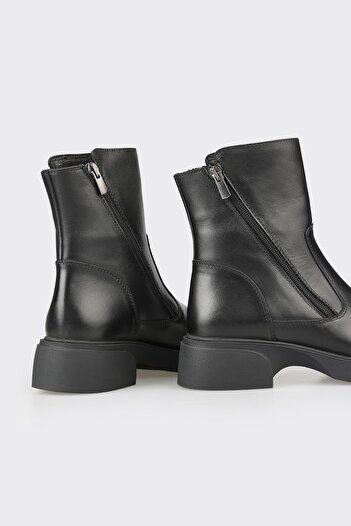 Elle Shoes Siyah Deri Kadın Günlük Bot
