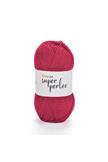 Yarnart Super Perlee - Hand Knitted Lanyard Claret Red-43 Model