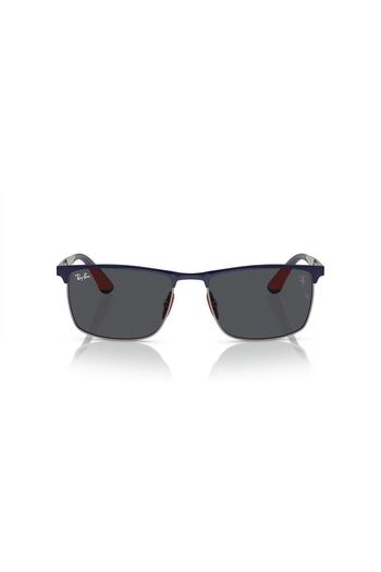Ray-Ban Ray Ban Unisex Rectangle Sunglasses- Rb 3726m - Lense Size:57mm - Blue On Gunmetal