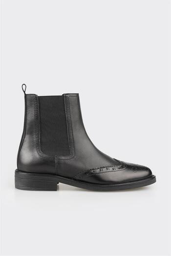 Elle Shoes Black Leather Women's Classic Boots