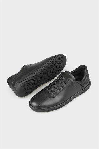 Elle Shoes Siyah Deri Erkek Günlük Ayakkabı