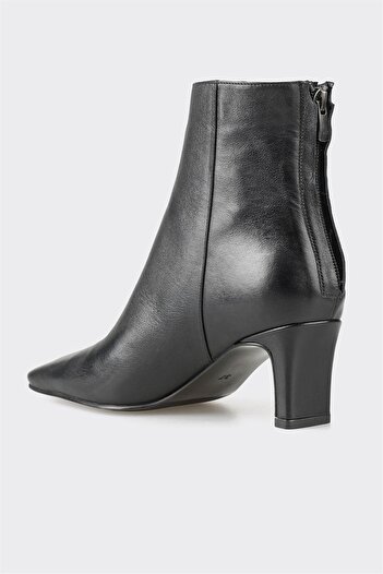 Elle Shoes Siyah Deri Kadın Klasik Bot