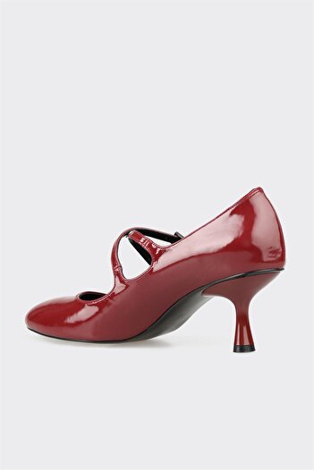 Elle Shoes Bordo Kadın Orta Topuk Ayakkabı