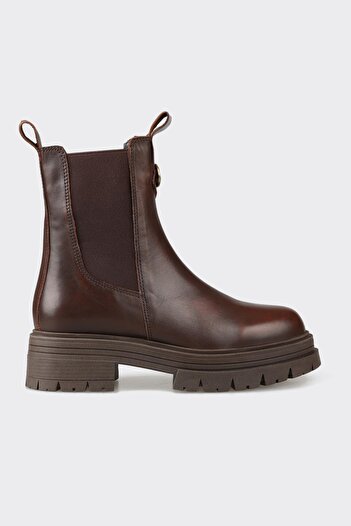 Elle Shoes Kahve Deri Kadın Günlük Bot