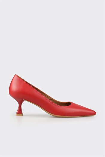 Elle Shoes Kırmızı Deri Kadın Stiletto