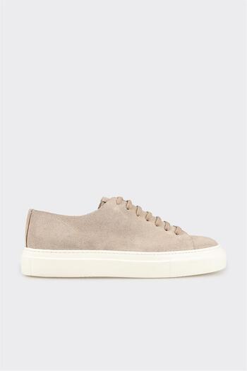 Elle Shoes Bej Deri Erkek Spor Ayakkabı