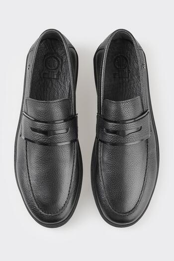 Elle Shoes Siyah Deri Erkek Loafer