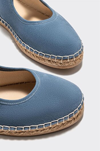 Elle Shoes Mavi Deri Kadın Espadril
