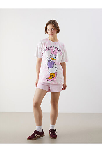 LC Waikiki Γυναικείο T-Shirt Crew Neck Daisy Duck με στάμπα