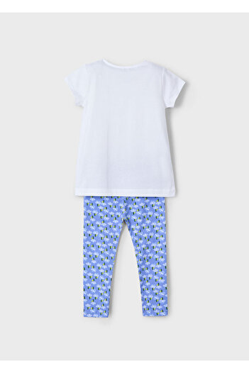 MAYORAL Girl's 2-Piece Plug-In Bottom Top - White/Blue