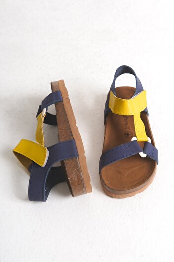 Naturex Genuine Leather Orthopedic Children's Sandals Colorful Velcro Comfortable Sole Sandals Summer Daily Sandals