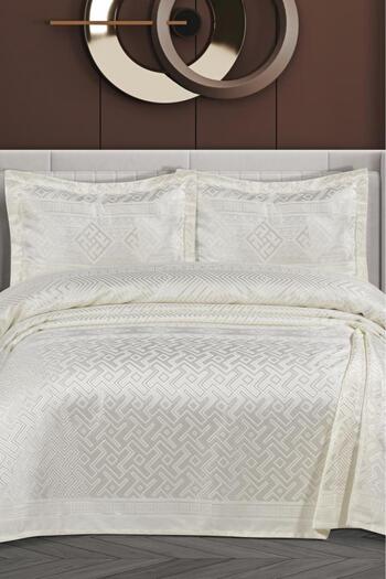 Çeyiz Diyarı Lena Chenille Double Bedspread 240X260 cm Cream