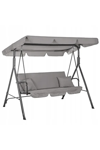 SERSIMO Luna GS13S Rocking Chair with Cushions for Terrace or Garden, 3 seats, 220kg, gray
