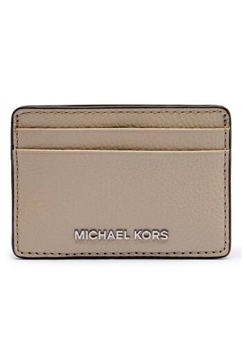 Michael Kors Women's Leather Mk Beige Wallet with Written Card Compartment 32F8Sf6D1L-Lightsand