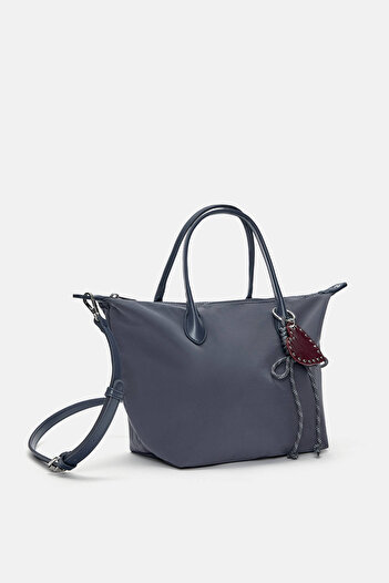Pull & Bear Nylon mini shopper bag with charm detail