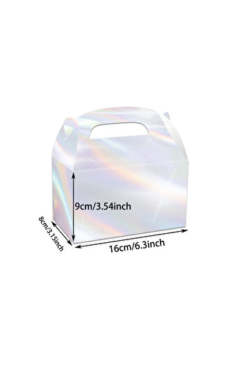 Choice 16x8x9cm ZY-20011 10pcs Rainbow Color Laser Textured Paper Gift Boxes for Wedding, Baby Shower, Part