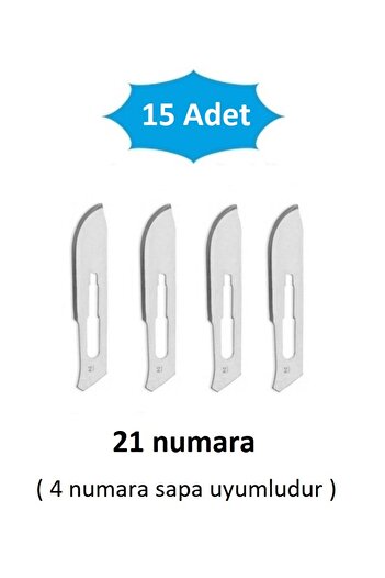 QBR Home Pack of 15 Number 21 Wooden Sculpture Carving Art Replacement Blade. Plug-In Type (Compatible with Sapa Number 4)