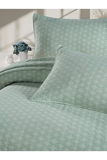 BED LİNE Elvira Bedspread Set Double Mint Boxed