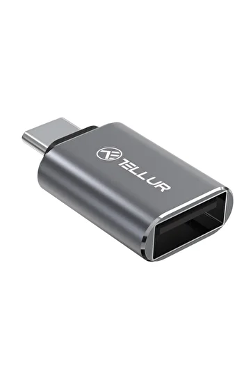 TELLUR Adaptor Tellur USB-C tata la USB-A mama, 10Gbps, 3A, aluminiu