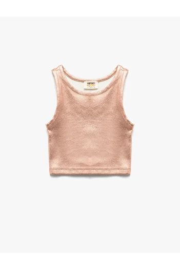 Koton New Season Crew Neck Ribbed Sleeveless Shiny Undershirt