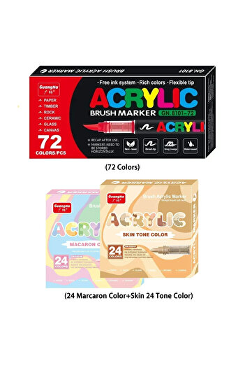 Choice 120 Colors Set C 120/108/96 Pcs Acrylic Paint Markers Brush Tip, Professional-Grade Paint Pen for Ro